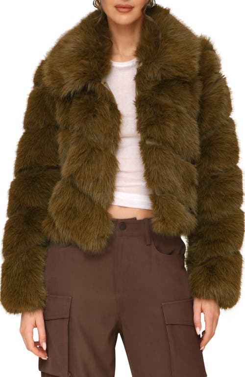 Shop Avec Les Filles Faux Fur Crop Jacket In Caper