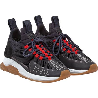 Versace Cross Chainer Neoprene Sneaker, Black