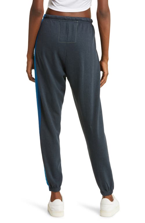 Shop Aviator Nation Stripe Sweatpants In Charcoal/turquiose