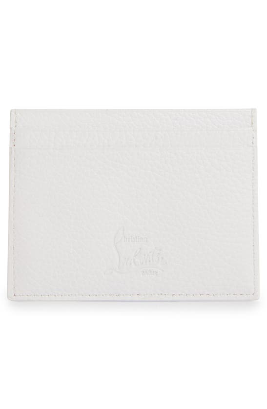 Christian Louboutin Kios Simple Leather Card Case In Bianco/ Bianco