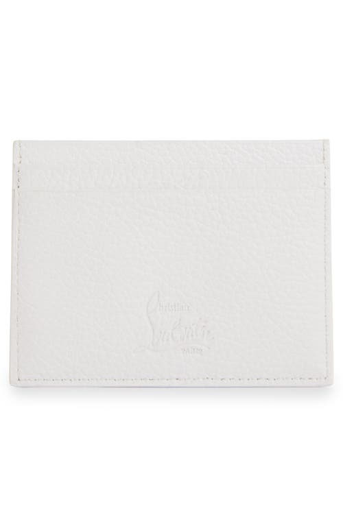 Shop Christian Louboutin Kios Simple Leather Card Case In Bianco/bianco