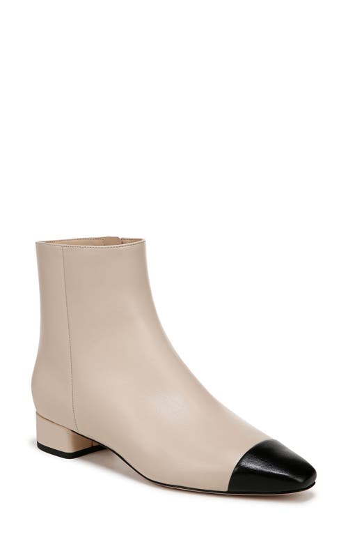 Shop Veronica Beard Cecile Cap Toe Bootie In Ecru/black