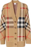 Burberry Caragh Check Jacquard Cardigan | Nordstrom