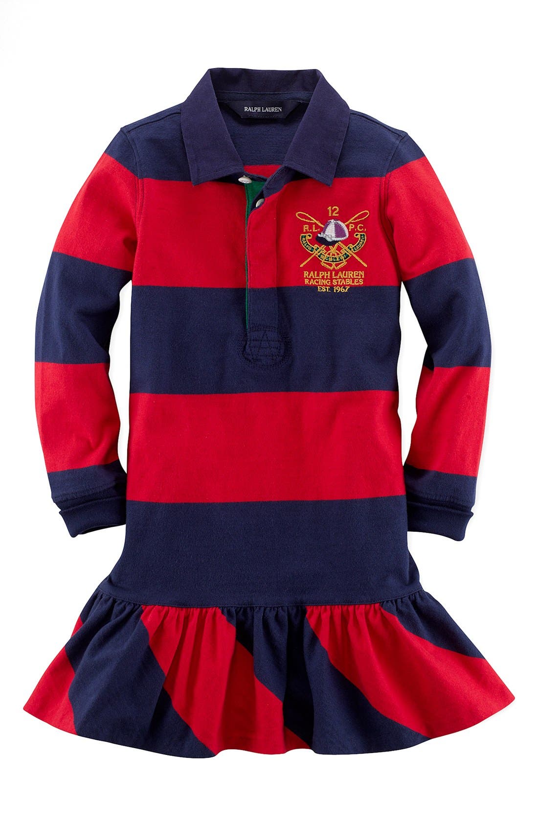 Ralph Lauren Rugby Stripe Dress (Toddler Girls) Nordstrom