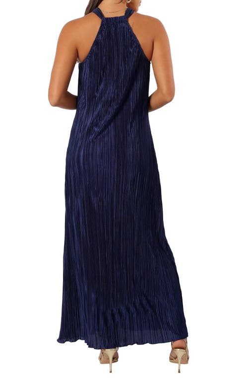 Petal And Pup Petal & Pup Melody Plissé Maxi Dress In Blue