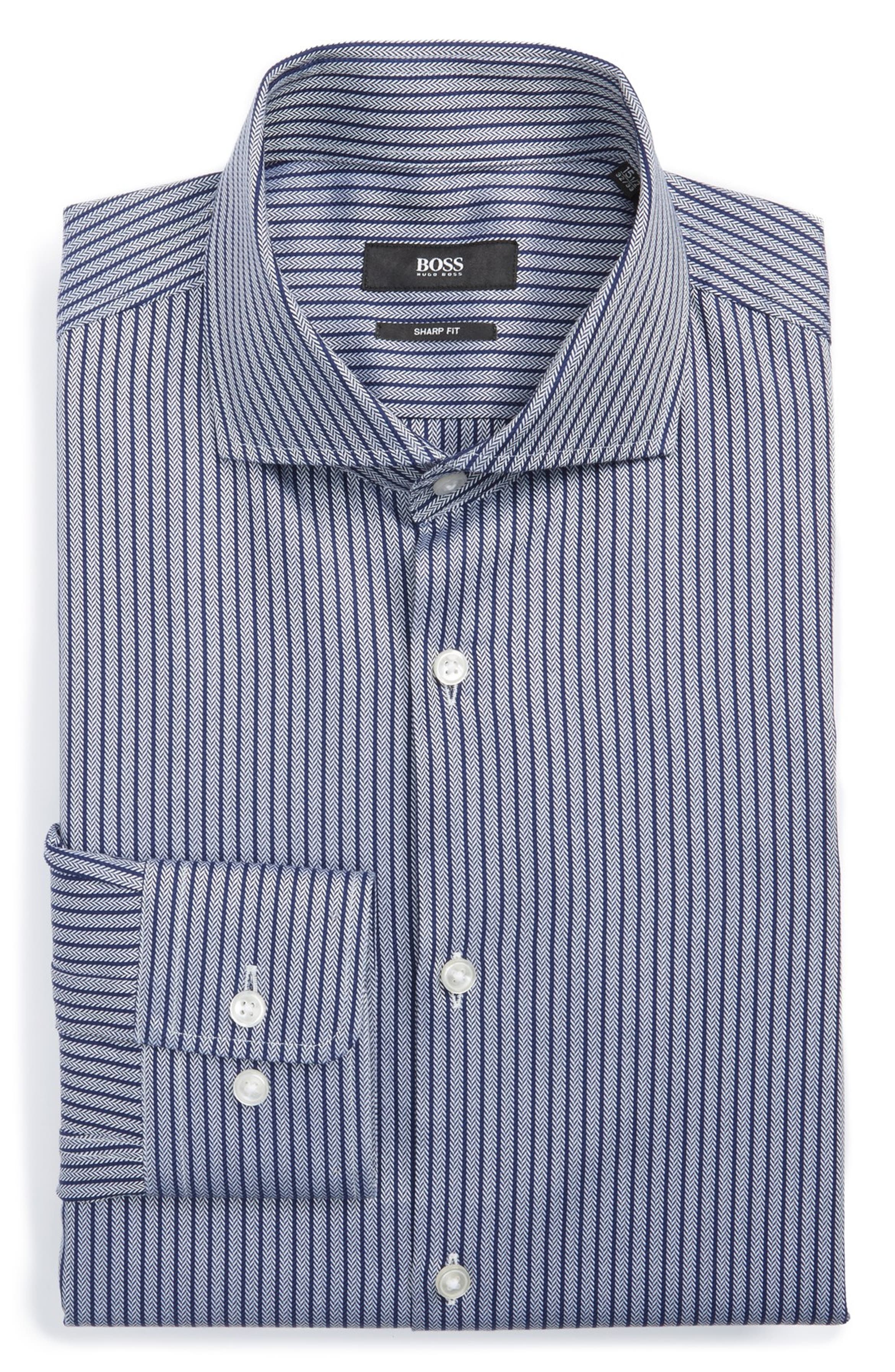 BOSS 'Mark' Sharp Fit Stripe Dress Shirt | Nordstrom