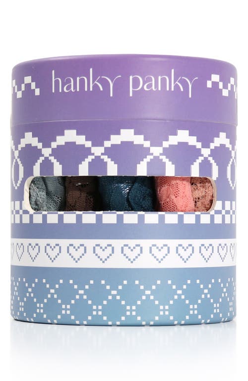 Shop Hanky Panky Holiday Assorted 5-pack Low Rise Thongs In Coral Tone