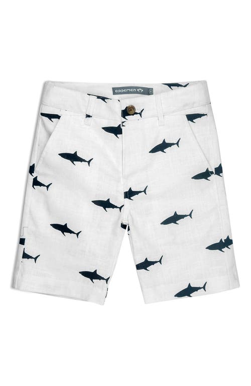 Appaman Kids' Linen & Cotton Trouser Shorts in Great White
