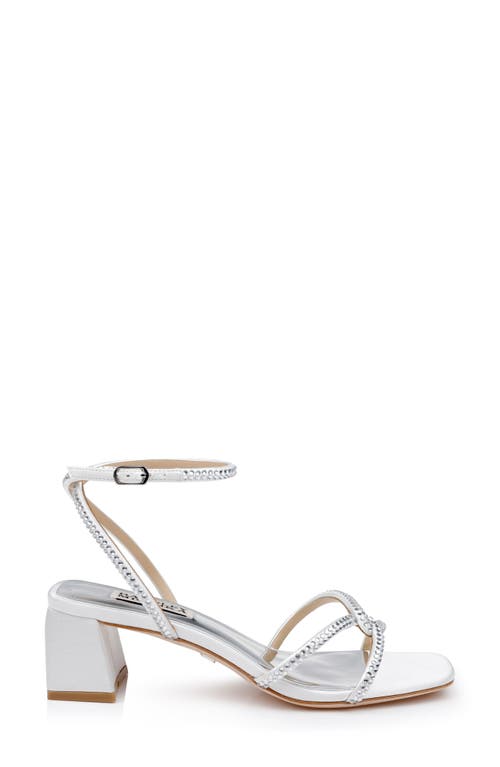 Shop Badgley Mischka Collection Brisa Ankle Strap Sandal In White Satin