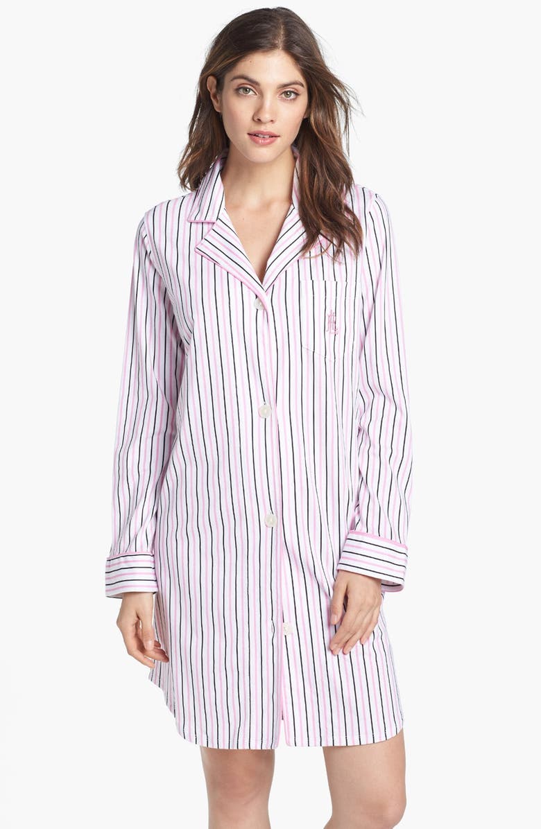 Lauren Ralph Lauren Stripe Sleep Shirt | Nordstrom