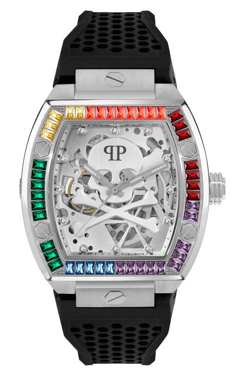 PHILIPP PLEIN The Skeleton Silicone Strap Watch