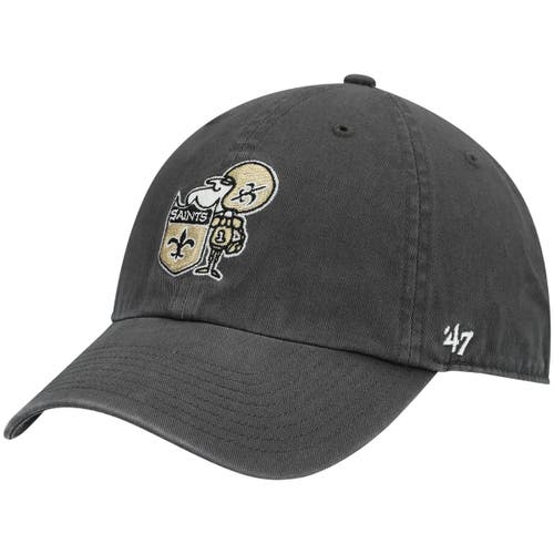 Men's '47 Charcoal New Orleans Saints Clean Up Legacy Adjustable Hat