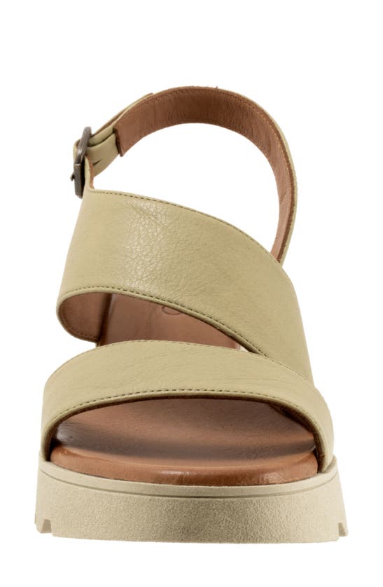 Shop Bueno Gianna Slingback Platform Wedge Sandal In Moss