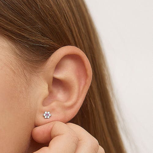 Shop In Season Jewelry Cubic Zirconia Cluster Flower Earrings In Pink