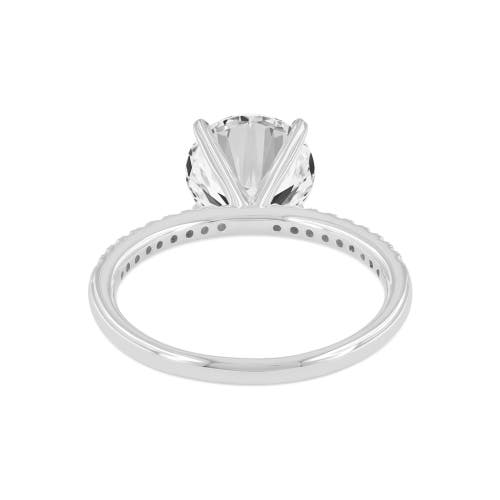 Asany Love Grown Collection 14k White Gold Round Cut Lab Grown Diamond Classic Engagement Ring In 14k White Gold