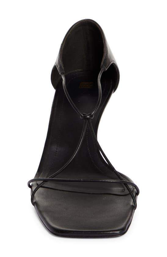 Shop Totême The Leather Knot Kitten Heel Sandal In Black