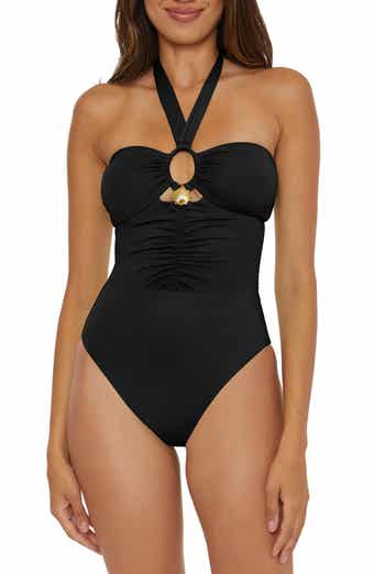 US Women's Satin Bodysuit Glossy Beachwear One Piece High Cut Thong Cutout  Back