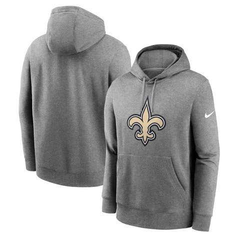 Men's Antigua Black/Heather Gray Carolina Panthers Victory Colorblock Pullover Hoodie Size: Medium