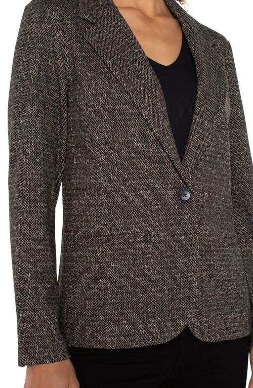 Shop Liverpool Fitted Knit Blazer In Black/tan Check