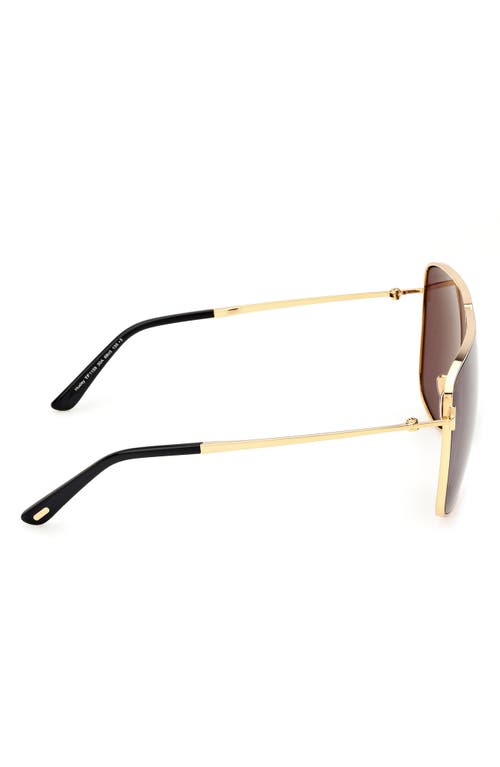 Shop Tom Ford Huxley 68mm Oversize Navigator Sunglasses In Shiny Deep Gold/smoke