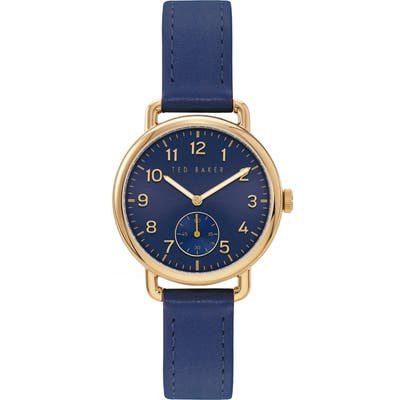 Ted Baker London Hannahh Sub-Eye Leather Strap Watch,