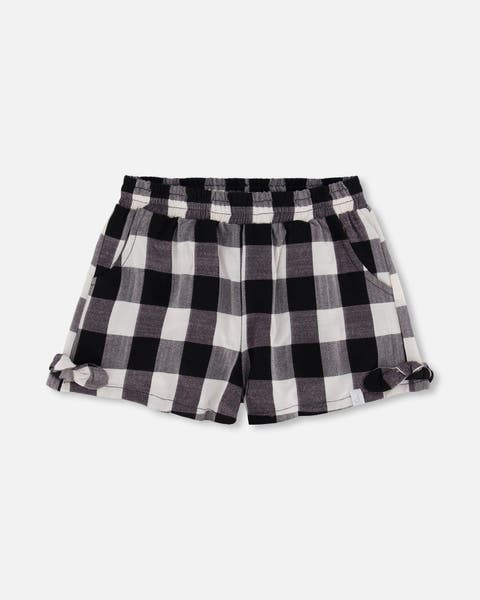 Girl's Short With Knots Vichy Black And White