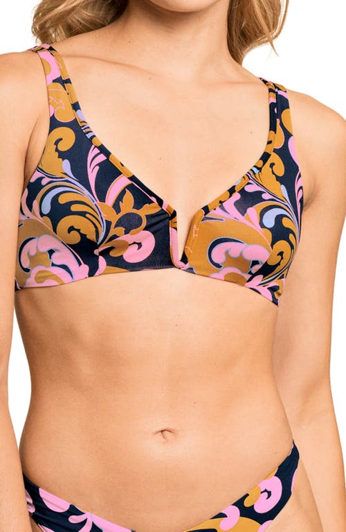 Maaji Swizzle Victory Reversible Bikini Top in Multi/Pink