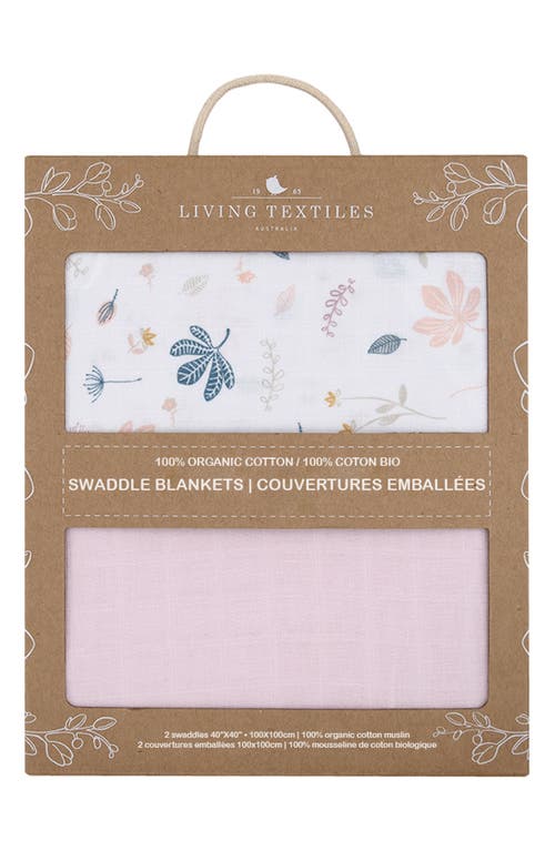 Living Textiles Botanical 2-Pack Organic Cotton Swaddles in Pink at Nordstrom