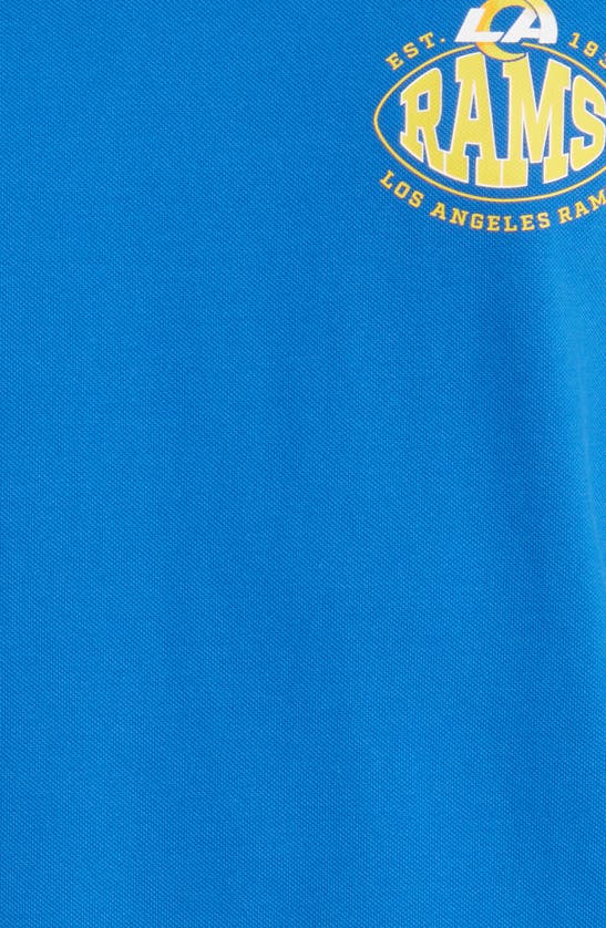 Shop Hugo Boss Boss X Nfl Patlong Long Sleeve Piqué Polo In Los Angeles Rams Bright Blue