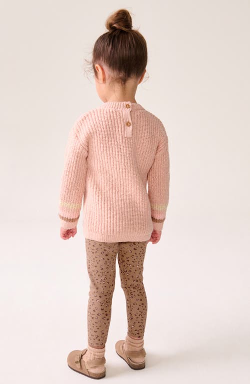 Shop Next Kids' Bear Embroidered Sweater & Leggings Set In Pink