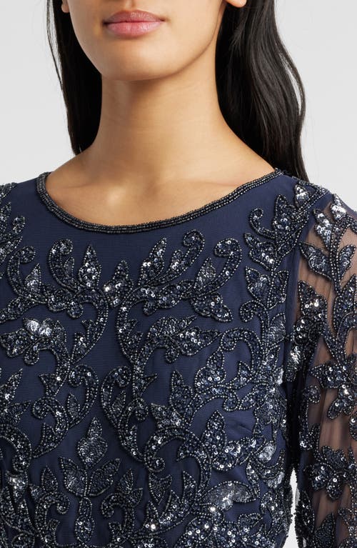 Pisarro Nights Sequin Bodice Gown In Carbon