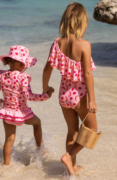 Snapper Rock Berry Sweet Frill One-shoulder One-piece Swimsuit In Pink