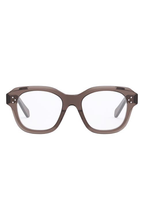 CELINE Bold 3 Dots 50mm Butterfly Optical Glasses in Dark Brown/Other at Nordstrom