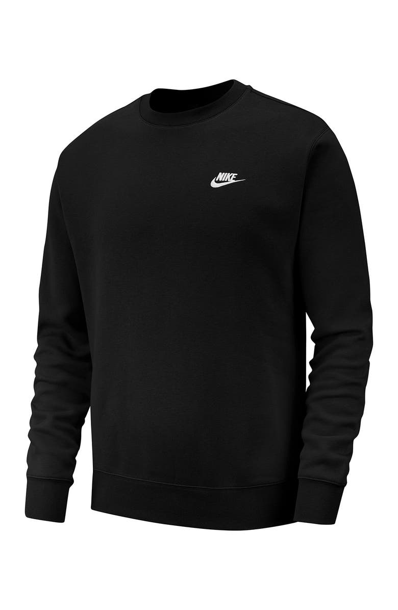 Nike Men's Club Crewneck Sweatshirt, Main, color, Black/White