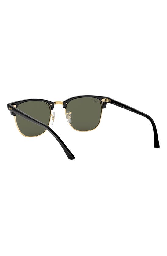 Ray Ban Clubmaster 55mm Polarized Square Sunglasses In Black