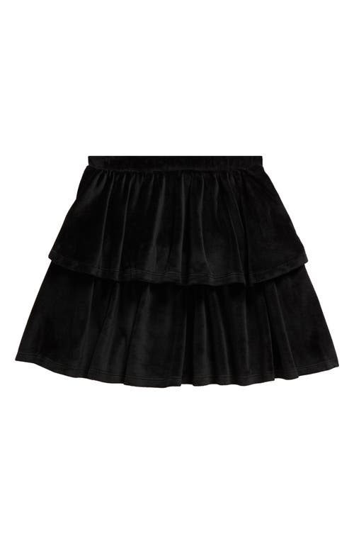 Shop Nordstrom Kids' Tiered Velour Skirt In Black