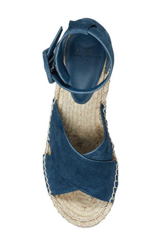 Shop Marc Fisher Ltd Able Platform Wedge Sandal In Medium Blue