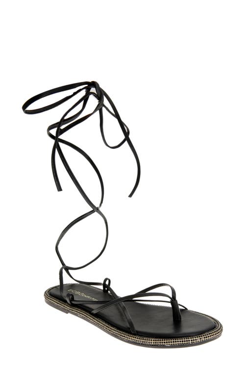 bcbg Tarin Ankle Tie Sandal Black at Nordstrom,