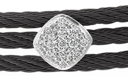 Alor ® 18k Gold & Stainless Steel Pavé Diamond Coil Cable Bracelet In Black