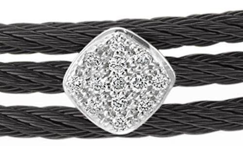 Shop Alor ® 18k Gold & Stainless Steel Pavé Diamond Coil Cable Bracelet In Black