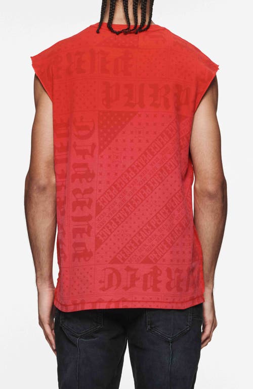 Shop Purple Brand Textured Jersey Sleeveless Muscle Tee In Red