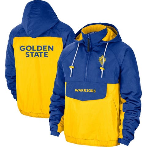 Men's Starter Black/Royal Golden State Warriors NBA 75th Anniversary  Academy II Raglan Full-Zip Jacket