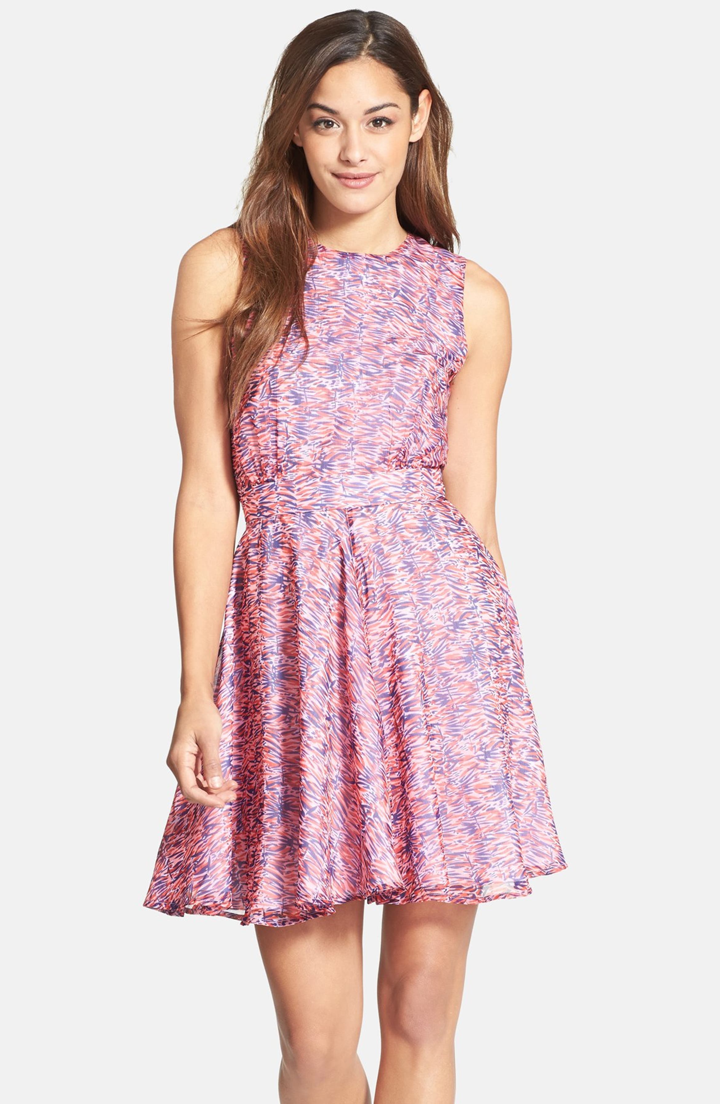 French Connection Print Fit & Flare Dress | Nordstrom
