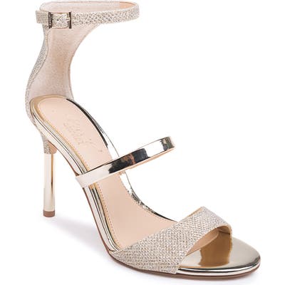 Jewel Badgley Mischka Rihanna Sandal- Metallic