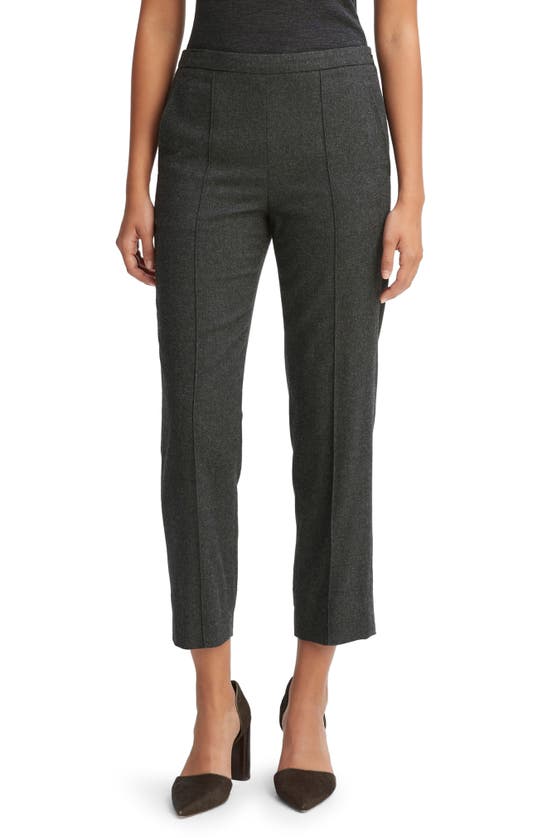 VINCE VINCE CROP PLEATED BRUSHED WOOL BLEND PULL-ON PANTS