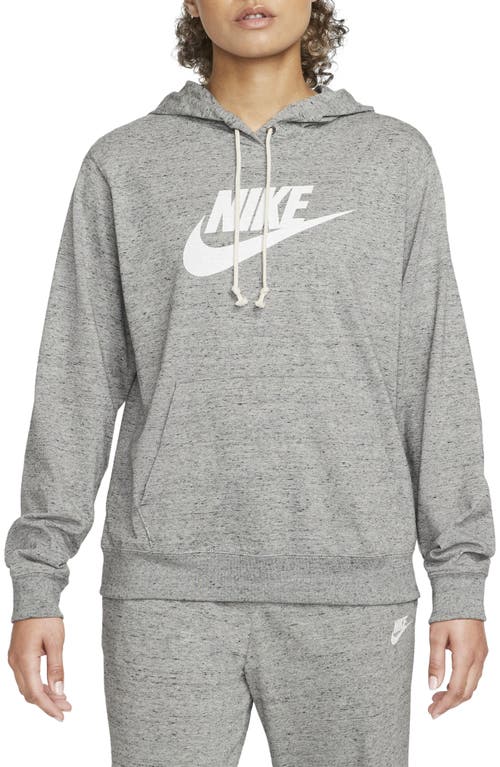 Nike Sportswear Gym Hoodie in Dark Grey Heather/White