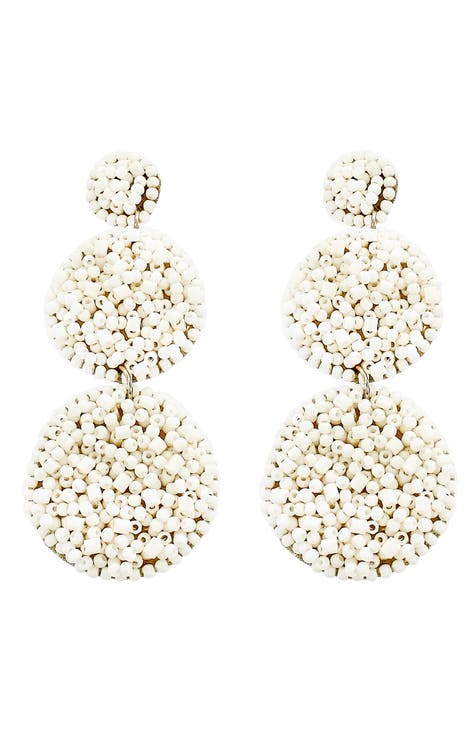 Angie White Drop Earrings