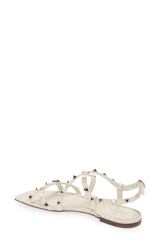 Shop Valentino Rockstud Sandal In Light Ivory