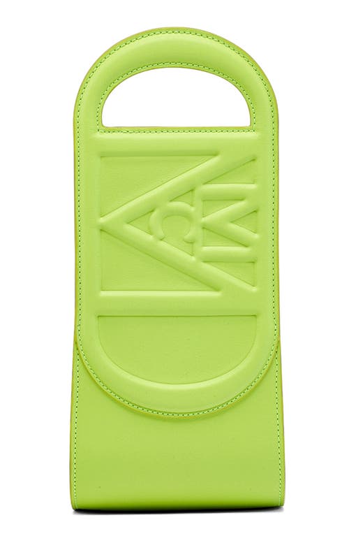 Mcm Mini Mode Travia Leather Tote In Acid Lime