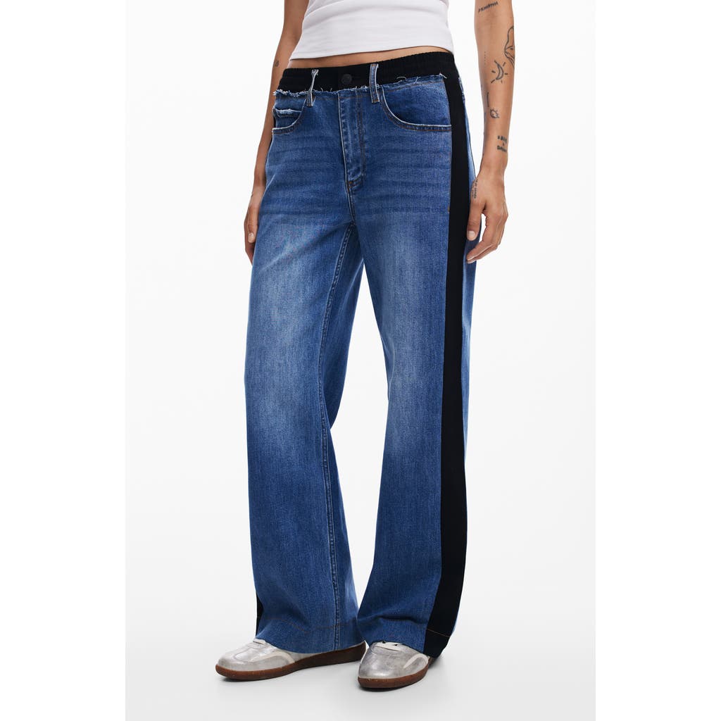 Desigual Ayana Straight Leg Jeans In Blue